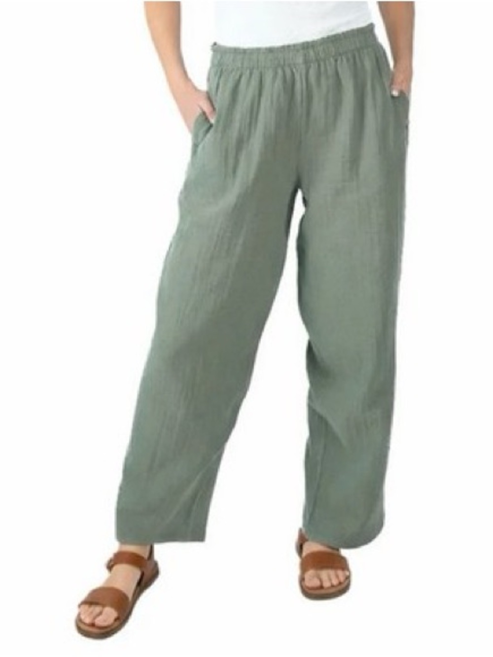 Coldwater Creek Cotton Gauze Wide Leg Pants (XL)